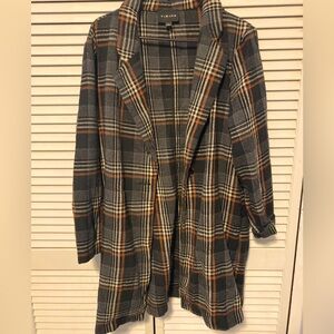 Long plaid jacket sz M